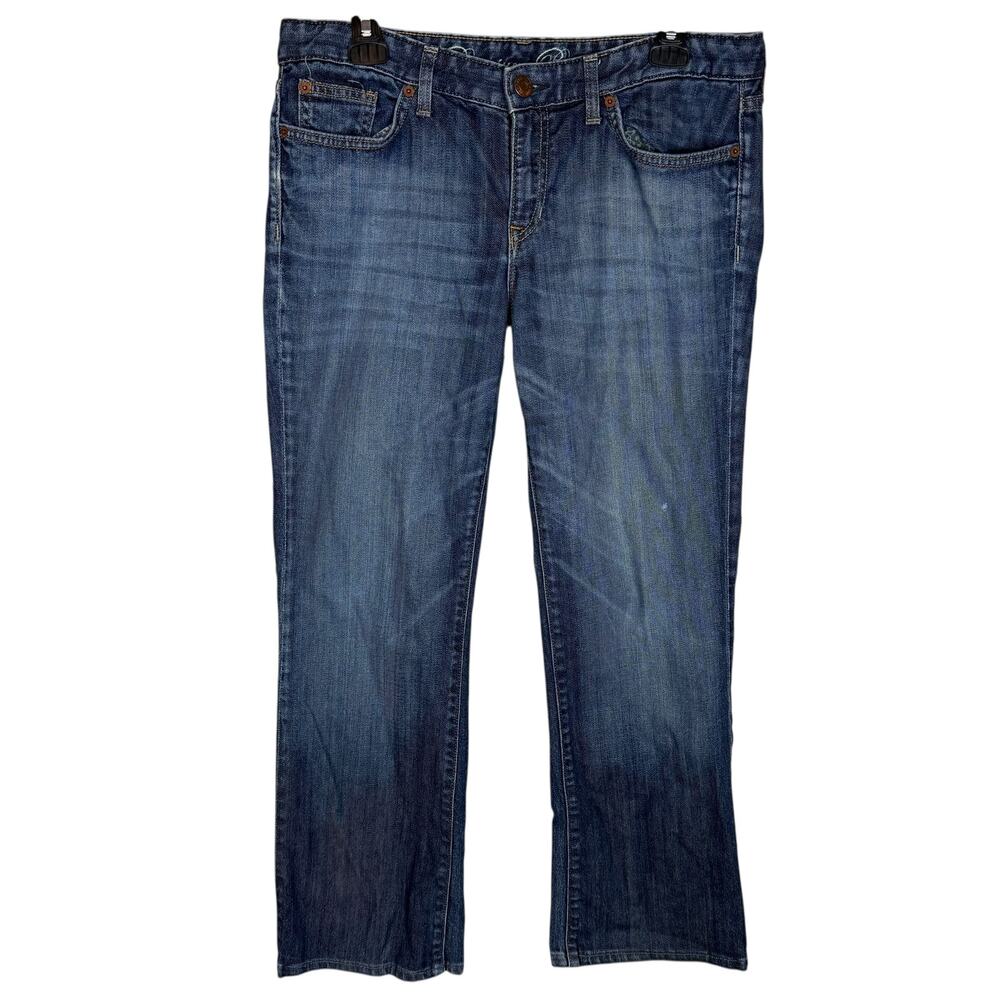 Gap Jeans Women 12R Blue Denim Stretch 5-Pockets Medium Wash Bootcut Leg Zip Fly